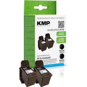 Produktbild für Tinte KMP H11D für HP 56, C6656AE, Doppelpack