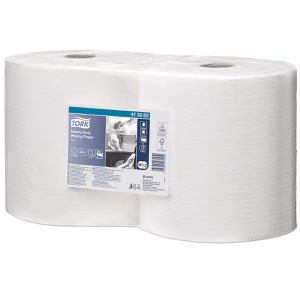Produktbild für Putztuchrolle Tork 473382, W1 / W2, aus Zellstoff, weiß