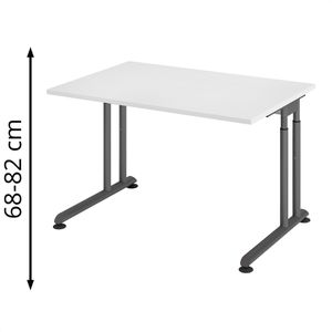 Produktbild für Schreibtisch Hammerbacher Z-Serie, weiß / graphit