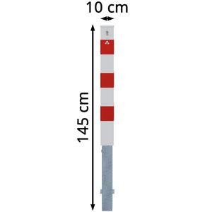 Produktbild für Absperrpfosten Schake 40100ZB, rot/weiß, aus Metall