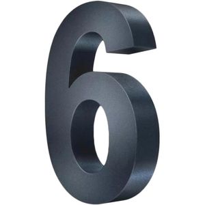 Hausnummer Metzler 3D, anthrazit aus Edelstahl