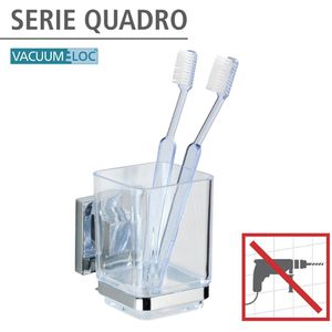 Produktbild für Zahnputzbecher Wenko Quadro, 22680100, ohne Bohren