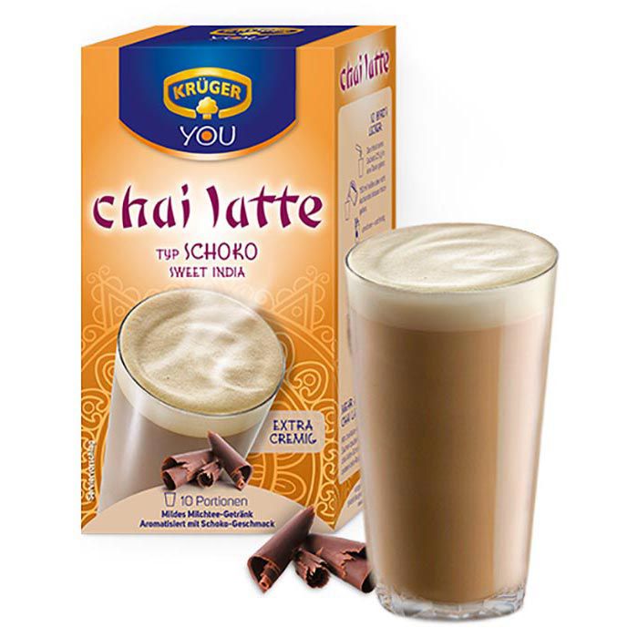 Krüger Tee chai latte Schoko, Sweet India, mildes Milchtee-Getränk, 10 ...