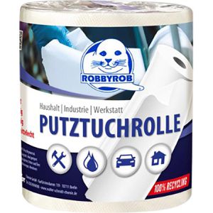 Produktbild für Putztuchrolle Robbyrob aus Zellstoff, Palette, weiß