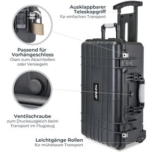 Produktbild für Transportkoffer HMF ODK400, abschließbar, aus Kunststoff