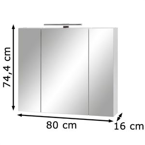 Produktbild für Spiegelschrank Schildmeyer Limone 141350, weiß