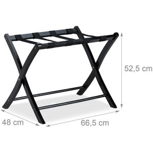 Produktbild für Kofferständer Relaxdays 10024306, schwarz, aus Holz