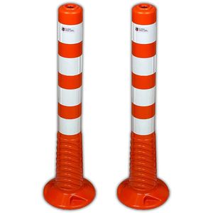 Absperrpfosten UvV Flex Ecoline 75, orange/weiß, Kunststoff