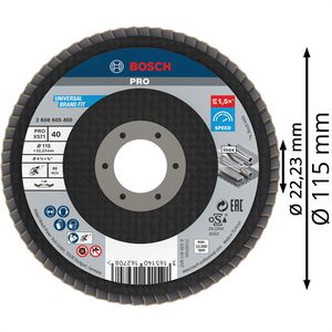 Produktbild für Fächerschleifscheibe Bosch PRO X571