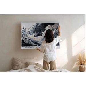 Produktbild für Wandbild Sinus-Art Waves of Black and White