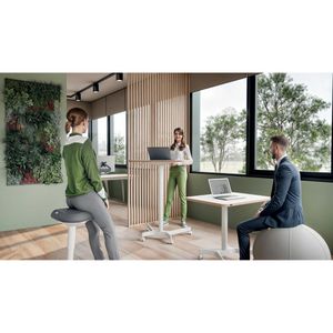 Produktbild für Schreibtisch Leitz Ergo 65360001, mit Rollen, weiß / weiß
