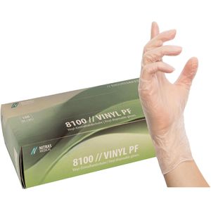 Einmalhandschuhe NITRAS-MEDICAL Vinyl PF, transparent, 100 St.