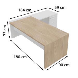 Produktbild für Schreibtisch Quadrifoglio T45, ulme / weiß