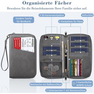 Produktbild für Reisepasshülle Fintie APPA211, dunkelgrau