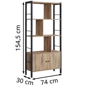 Produktbild für Bücherregal Vasagle LBC022B50, schwarz / eiche