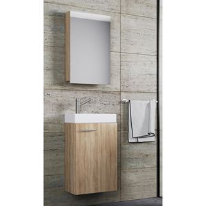 Produktbild für Waschtisch VCM Slito, mit Spiegelschrank, sonoma eiche