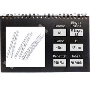 Produktbild für Drahtbinderücken Renz Ring Wire, silber, für A4