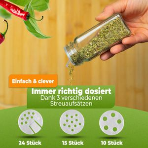 Produktbild für Gewürzgläser Clidor aus Glas, mit Kunststoffdeckel