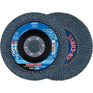 Produktbild für Fächerschleifscheibe PFERD-TOOLS PFR125M Z40 SGP CURVE STEELOX
