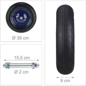 Produktbild für Schubkarrenrad Relaxdays 4.80/4.00-8, luftbereift