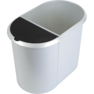 Produktbild für Papierkorb Helit Duo-System H6220900, silber