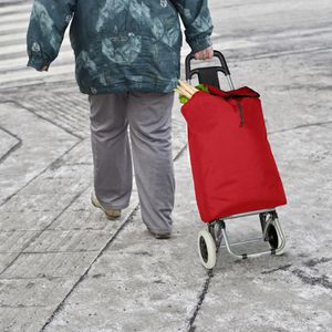 Produktbild für Einkaufstrolley Relaxdays rot, klappbar