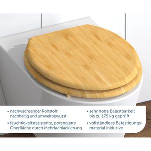 Produktbild für WC-Sitz Schütte Natural Bamboo 81001, oval, aus Bambus