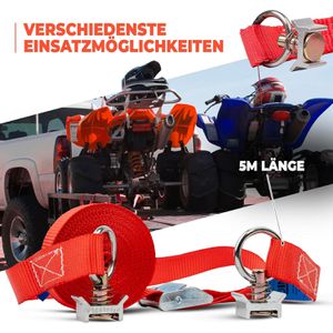 Produktbild für Spanngurt NTG rot, mit Airline-Fitting &amp; Klemmschloss