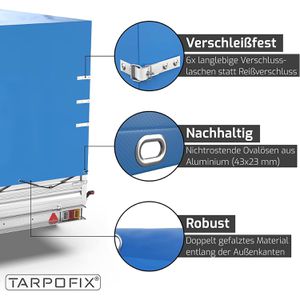 Produktbild für Anhänger-Plane Tarpofix HP8, wasserdichte Hochplane