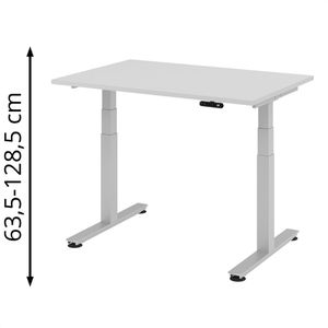 Produktbild für Schreibtisch Hammerbacher XDSM 12, lichtgrau / silber