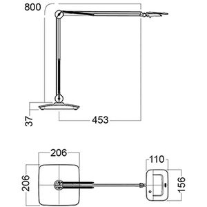 Produktbild für Schreibtischlampe Luxo Split, grau, LED, dimmbar
