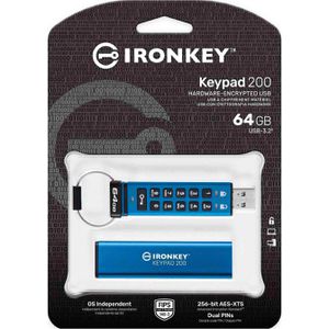 Produktbild für USB-Stick Kingston IronKey Keypad 200, 64 GB