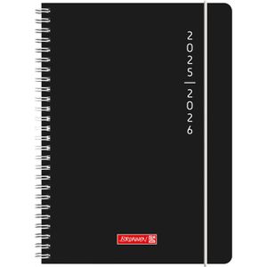 Schülerkalender Brunnen Plain Black, Schuljahr 2025/2026