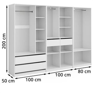 Produktbild für Kleiderschrank Vicco Elmo, 3er Set, weiß