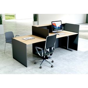 Produktbild für Empfangstheke Kerkmann Marino, gerade, eiche / anthrazit