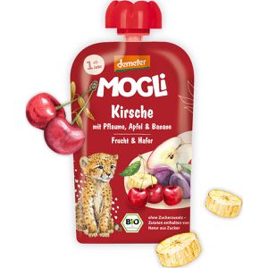 Produktbild für Fruchtpüree MOGLi Kirsche Quetschie, 94% Frucht demeter, BIO