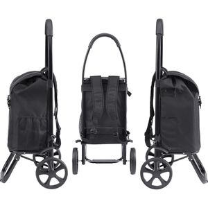 Produktbild für Einkaufstrolley Meister Black Edition, schwarz, klappbar