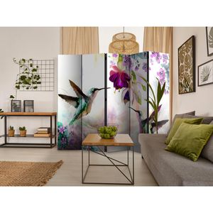 Produktbild für Paravent Artgeist Hummingbirds&amp;Flowers innen 5-tlg