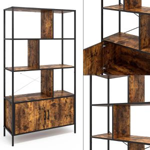 Produktbild für Bücherregal Vicco Fyrk, schwarz / dunkelbraun