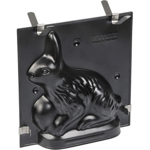 Kaiser Backform 3D-Hase, Osterbackform, aus Stahl, 17 x 7 x 17 cm, schwarz, antihaftbeschichtet, Motivbackform