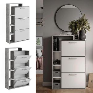 Produktbild für Schuhschrank Vicco Orlando, beton grau / weiß