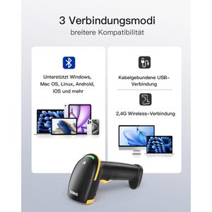 Produktbild für Barcode-Scanner Inateck BCST-36_black, kabellos