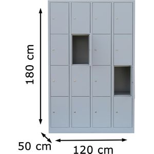 Produktbild für Schließfachschrank Lüllmann 520440, lichtgrau