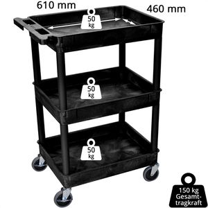 Produktbild für Tischwagen Luxor SESTC111-B, aus Kunststoff