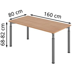Produktbild für Schreibtisch Hammerbacher Y-Serie, nussbaum / graphit