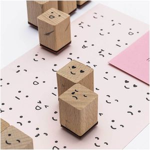 Produktbild für Motivstempel Rico-Design Paper Poetry Set Smile, aus Holz