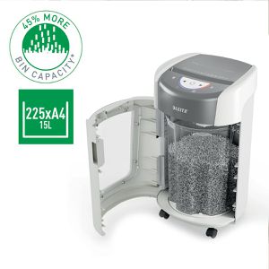 Produktbild für Aktenvernichter Leitz 8358 IQ OptiMax Home Office 225, Rollen