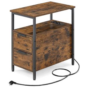 Nachttisch Vasagle LET325B01, braun, aus Holz, stehend