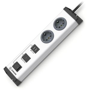 Produktbild für Steckdosenleiste Ehmann Multilader Aluminium, 1,5m