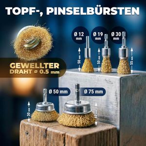 Produktbild für Drahtbürste S&amp;R 135.002.010, Ø12-100mm